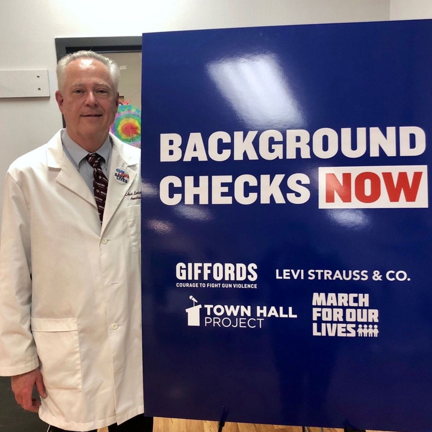 Dr. Robert Luedecke joined the Austin Town Hall to call on Congress to pass universal background checks.
