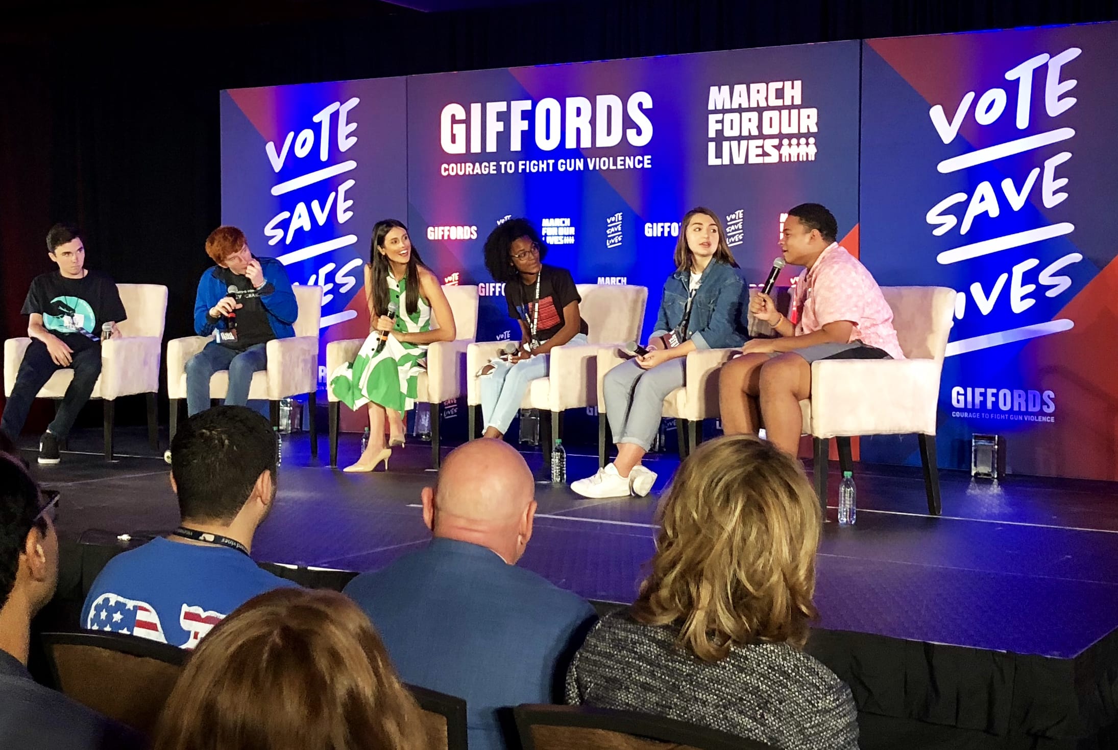 Marcel McClinton (far right) on stage at the Vote Save Lives event in Houston, the weekend before the 2018 midterm election.