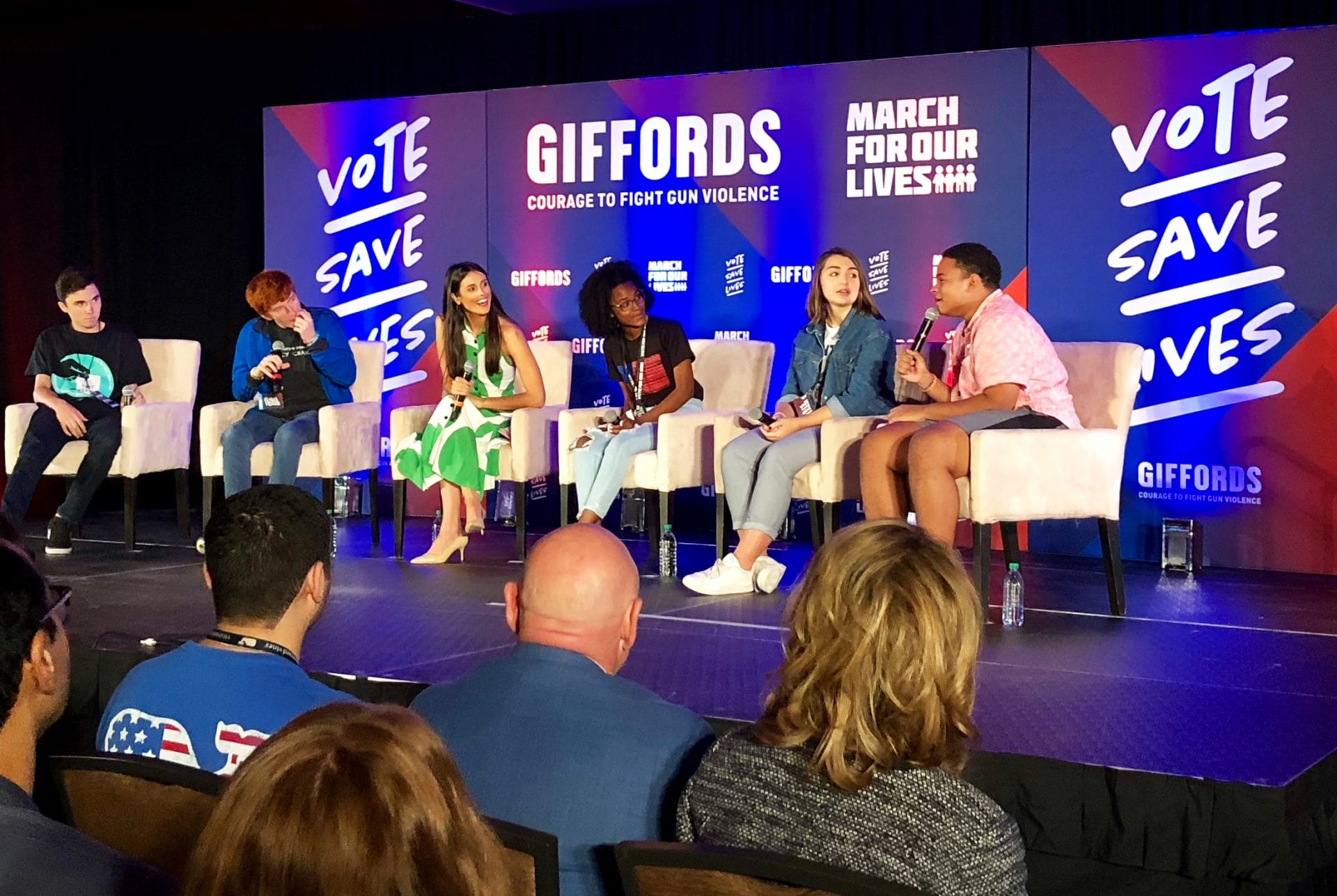 Marcel McClinton (far right) on stage at the Vote Save Lives event in Houston, the weekend before the 2018 midterm election.