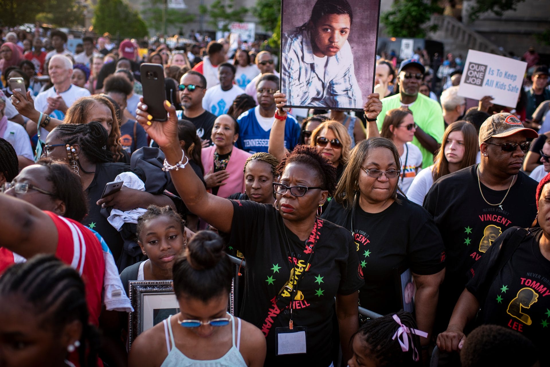 A rally at Saint Sabina Church on the South Side of Chicago to call for safer communities – June 15, 2018.